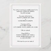 45e Verjaardagsfeest — Fancy Script & Aangepaste N Folie Uitnodiging (Achterkant)