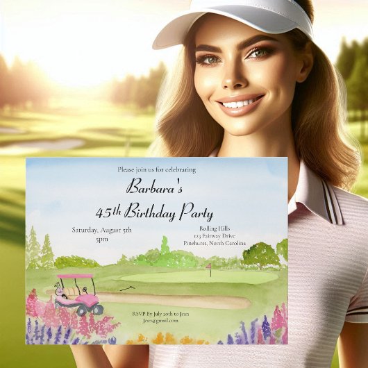 45e verjaardagsfeest Roze Golfkar Golfbaan Kaart