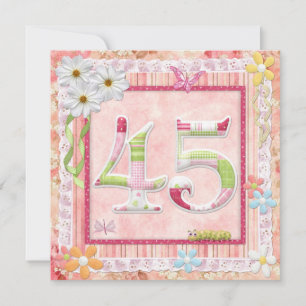 45e verjaardagsfeestje scrapbooking stijl kaart