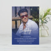 45e verjaardagsuitnodiging Verjaardagsdiner Foto M Kaart (Staand voorkant)