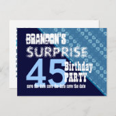 45e Verrassing Verjaardag Save the Date Diagonal V Aankondigingskaart (Voorkant / Achterkant)