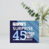 45e Verrassing Verjaardag Save the Date Diagonal V Aankondigingskaart (Staand voorkant)