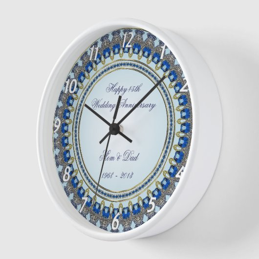 45e wandklok rond Jubileum van bruiloft (Hoek)