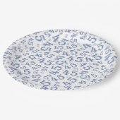 45e willekeurig getal patroon blauw/wit papieren bordje (Gekanteld)