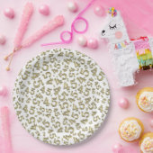 45e willekeurig getal patroon goud/wit papieren bordje (Feest)