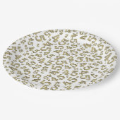 45e willekeurig getal patroon goud/wit papieren bordje (Gekanteld)