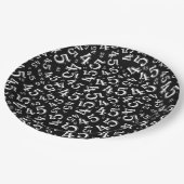 45e willekeurig getallenpatroon zwart/wit papieren bordje (Gekanteld)