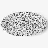 45e willekeurig getallenpatroon zwart/wit papieren bordje (Gekanteld)