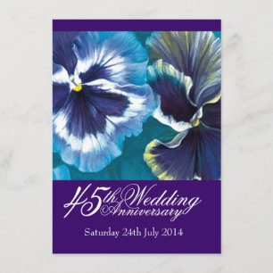 45e Zapphire Wedding Party Uitnodigingsblauw Kaart