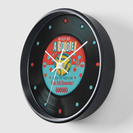  45rpm Record Wandklok - "Retro Style" (Hoek)