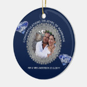 45ste huwelijksverjaardag - VOEG FOTO Toe saffierb Keramisch Ornament (Links)