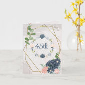 "45ste" jubileumwens kaart (Gele Bloem)