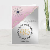 45ste trouwdag | Chic sapphire & parels Kaart (Voorkant)