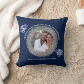 45ste trouwdag - VOEG FOTO TOE saffierblauw Kussen (Deken)
