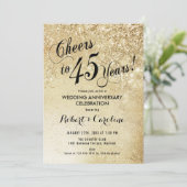 45ste trouwjubileum Goud Kaart (Staand voorkant)