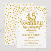 45ste trouwjubileum - Goud & Wit Kaart (Voorkant / Achterkant)