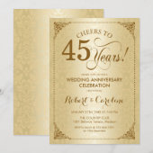 45ste trouwjubileum - Gouden Damast Kaart (Voorkant / Achterkant)