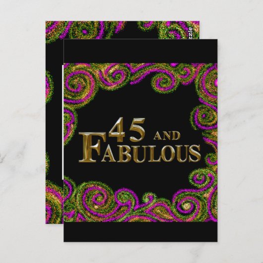 45ste verjaardag  briefkaart (Voorkant / Achterkant)