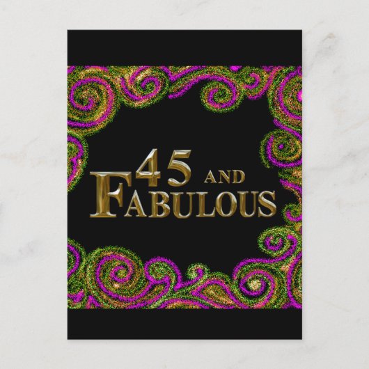 45ste verjaardag  briefkaart (Voorkant)