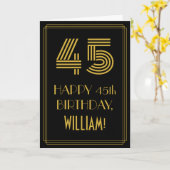 45ste Verjaardag: Geïnspireerde het art deco kijkt Kaart (Gele Bloem)