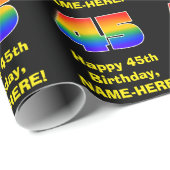 45ste verjaardag: Leuke, kleurrijke regenboog geïn Cadeaupapier (Rol Hoek)