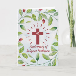 45ste verjaardag of religieuze professie voor non kaart