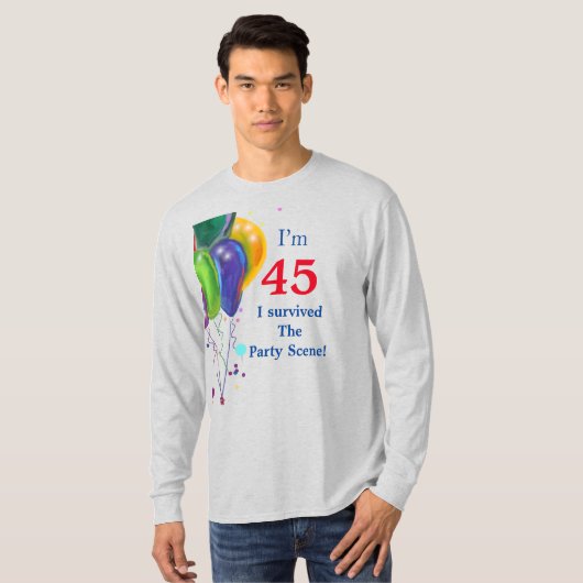 45ste verjaardag t-shirt (Voorkant volledig)
