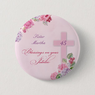 45ste verjaardag van religieus leven Katholieke no Ronde Button 5,7 Cm