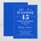 45ste verjaardag verrassingsfeest - saffierblauw kaart (Voorkant / Achterkant)