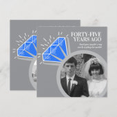 45ste verjaardagsfeest saffieren ring twee foto's kaart (Voorkant / Achterkant)