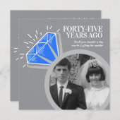 45ste verjaardagsfeestje saffieren ring twee foto' kaart (Voorkant / Achterkant)