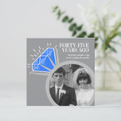45ste verjaardagsfeestje saffieren ring twee foto' kaart (Staand voorkant)