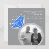 45ste verjaardagsfeestje saffieren ring twee foto' kaart (Achterkant)