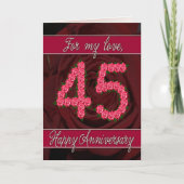 45ste verjaardagskaart met rozen en bladeren kaart (Voorkant)