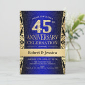 45ste verlichting feest - Blauw Goud Kaart (Staand voorkant)