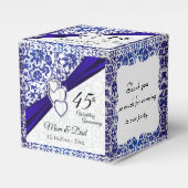 45th / 65th Sapphire Blue Jubileum Design Bedankdoosjes (Voorkant Zijde)