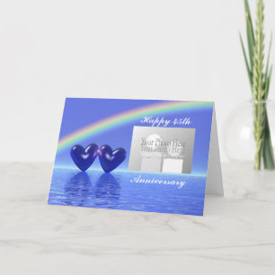 45th Anniversary Sapphire Hearts Photo Kaart