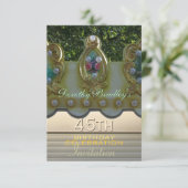45th Birthday Celebration Carousel Custom Invite Kaart (Staand voorkant)