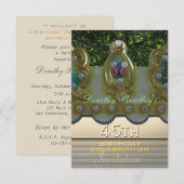45th Birthday Celebration Carousel Custom Invite Kaart (Voorkant / Achterkant)