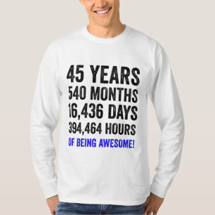 45th Birthday // Funny Mannen's Birthday Countdown T-shirt