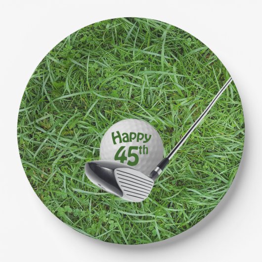 45th Birthday Golf Ball and Club Paper Bord (Voorkant)