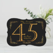 45th, Birthday party 45th, geweldige Gatsby, zwart Kaart (Staand voorkant)
