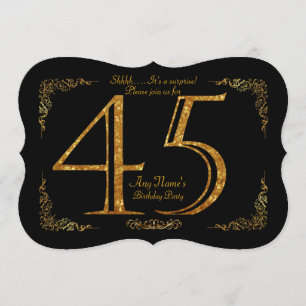 45th, Birthday party 45th, geweldige Gatsby, zwart Kaart