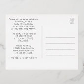 45th Birthday Party ~ Art Deco Style "45" + naam Folie Uitnodiging Briefkaart (Achterkant)