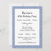 45th Birthday Party, Blue White Number Pattern Kaart (Voorkant)