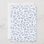 45th Birthday Party, Blue White Number Pattern Kaart (Achterkant)