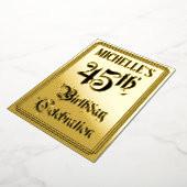 45th Birthday Party — Elegant Script + aangepaste Folie Uitnodiging (Gedraaid)