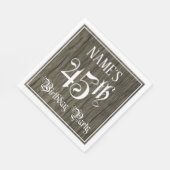 45th Birthday Party — Fancy script, Faux Wood Kijk Servet (Hoek)