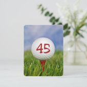 45th Birthday Party Golf thema Kaart (Staand voorkant)