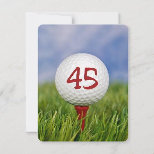 45th Birthday Party Golf thema Kaart (Voorkant)